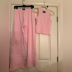 Daily Drills Pink Pointelle Pants and Tank Set